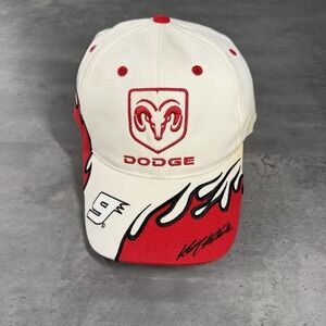 Vintage Dodge Hat Red Black Flame Fire Adjustable Strap 90s Y2K‎  F1 Racing Car